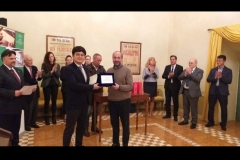 At the Prize Ceremony at the International violin making competition "Andrea Postacchini" in Italy